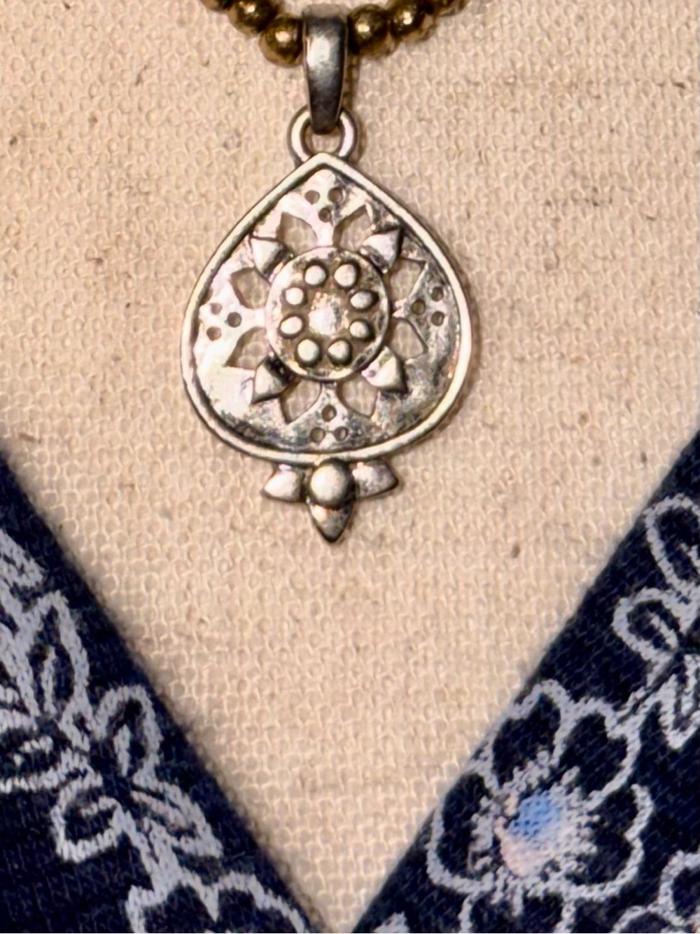 Lucky Brand Two-Tone Gold and Silver Charm Necklace, adjustable 16-21 inches. - Picture 5 of 15